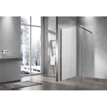 Душевая перегородка Vincea Walk-In VSW-1H700CLB, 700х2000, черный, стекло прозрачное