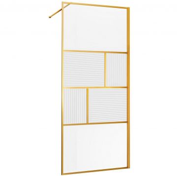 Душевая перегородка Vincea Walk-In VSW-1HC800CFBG, 800х2000, брашированное золото, стекло прозрачное/рифленое