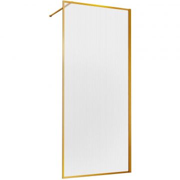 Душевая перегородка Vincea (Винчея) Walk-In VSW-1HP100FLBG, 1000х2000, брашированное золото, стекло рифленое