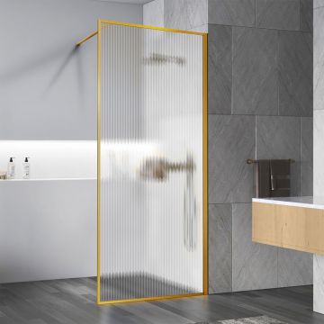 Душевая перегородка Vincea (Винчея) Walk-In VSW-1HP800FLBG, 800х2000, брашированное золото, стекло рифленое