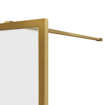 Душевая перегородка Vincea Walk-In VSW-1HP900FLBG, 900х2000, брашированное золото, стекло рифленое