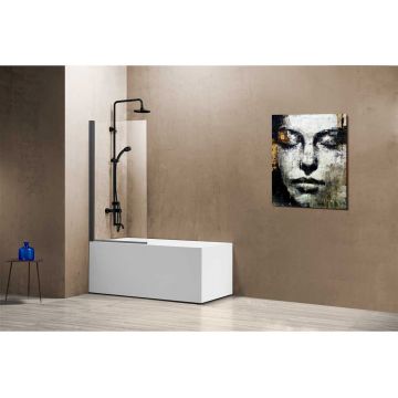 Душевая шторка на ванну Vincea VSB-11800CLGM, 800х1400, вороненая сталь, стекло прозрачное
