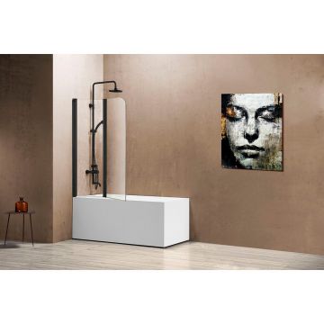 Душевая шторка на ванну Vincea VSB-12114CLB, 1140х1400, черный, стекло прозрачное