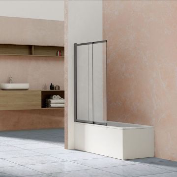 Душевая шторка на ванну Vincea (Винчея) VSB-1E100CLGM, 1000х1450, вороненая сталь, стекло прозрачное