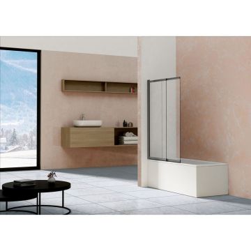 Душевая шторка на ванну Vincea (Винчея) VSB-1E100CLGM, 1000х1450, вороненая сталь, стекло прозрачное