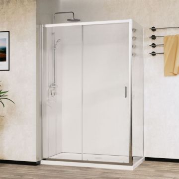 Душевой уголок Vincea City VSR-5CT9012CL, 1200х900 мм (габариты площадки) хром, стекло прозрачное
