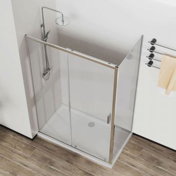 Душевой уголок Vincea City VSR-5CT9012CL, 1200х900 мм (габариты площадки) хром, стекло прозрачное