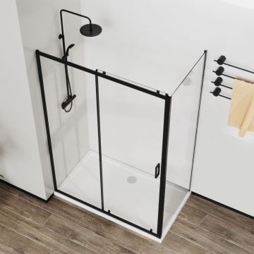 Душевой уголок Vincea (Винчея) City VSR-5CT9012CLB, 1200х900 мм (габариты площадки) черный, стекло прозрачное