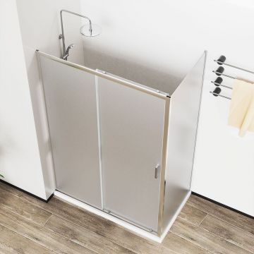 Душевой уголок Vincea City VSR-5CT9012MT, 1200х900 мм (габариты площадки) хром, стекло текстурное