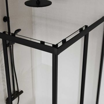 Душевой уголок Vincea (Винчея) City VSS-5CT8010CLB, 1000х800 мм (габариты площадки) черный, стекло прозрачное