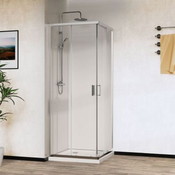 Душевой уголок Vincea (Винчея) City VSS-5CT900CL, 900х900 мм (габариты площадки) хром, стекло прозрачное