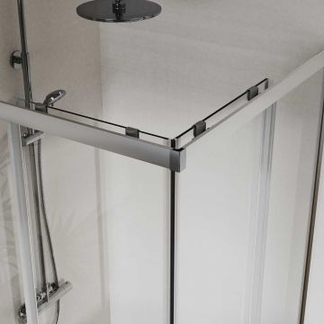 Душевой уголок Vincea (Винчея) City VSS-5CT9010CL, 1000х900 мм (габариты площадки) хром, стекло прозрачное