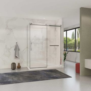 Душевой уголок Vincea (Винчея) Como Soft VSR-1CS1014CL, 1400х1000 мм (габариты площадки) хром, стекло прозрачное