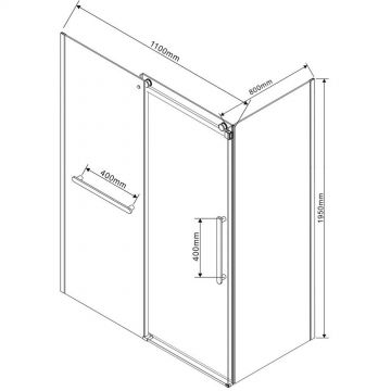 Душевой уголок Vincea Como Soft VSR-1CS8011CL, 1100х800 мм (габариты площадки) хром, стекло прозрачное