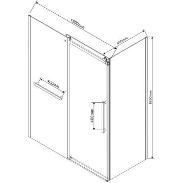 Душевой уголок Vincea (Винчея) Como Soft VSR-1CS9012CL, 1200х900 мм (габариты площадки) хром, стекло прозрачное