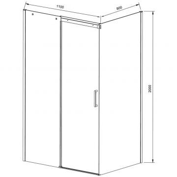 Душевой уголок Vincea (Винчея) Dice VSR-4D8011CLB, 1100х800 мм (габариты площадки) черный, стекло прозрачное