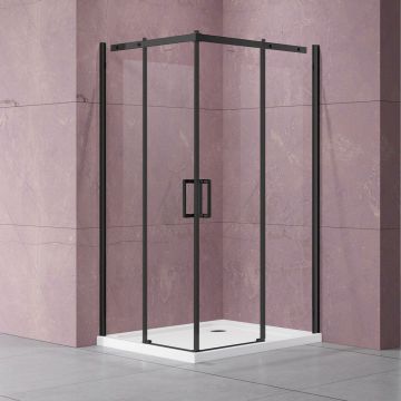 Душевой уголок Vincea (Винчея) Dice VSS-4D100CLB, 1000х1000 мм (габариты площадки) черный, стекло прозрачное