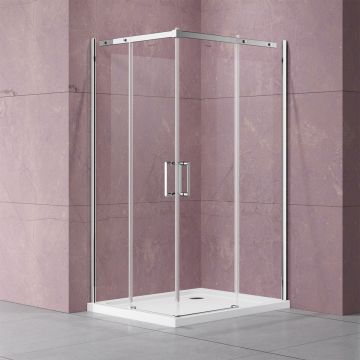 Душевой уголок Vincea (Винчея) Dice VSS-4D900CL, 900х900 мм (габариты площадки) хром, стекло прозрачное