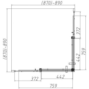 Душевой уголок Vincea (Винчея) Dice VSS-4D900CL, 900х900 мм (габариты площадки) хром, стекло прозрачное