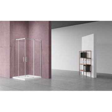 Душевой уголок Vincea (Винчея) Dice VSS-4D900CL, 900х900 мм (габариты площадки) хром, стекло прозрачное