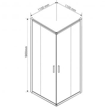 Душевой уголок Vincea (Винчея) Garda VSS-1G1111CLGM, 1100х1100 мм (габариты площадки) вороненая сталь, стекло прозрачное
