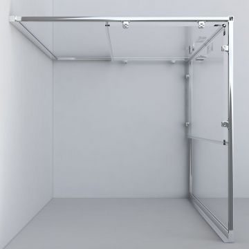 Душевой уголок Vincea (Винчея) Garda VSS-1G1112CGB, 1200х1100 мм (габариты площадки) черный, стекло тонированное