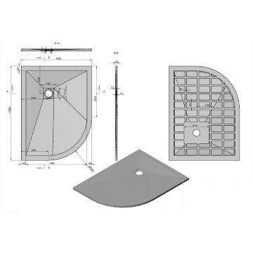 Поддон для душа Vincea (Винчея) из искусственного камня VST-4SQ9012W-R, 1200х900х25, белый матовый, правый