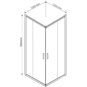 Душевой уголок Vincea (Винчея) Garda VSS-1G1212CLGM, 1200х1200 мм (габариты площадки) вороненая сталь, стекло прозрачное
