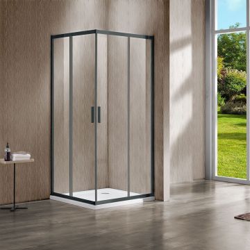 Душевой уголок Vincea (Винчея) Garda VSS-1G8090CLGM, 900х800 мм (габариты площадки) вороненая сталь, стекло прозрачное