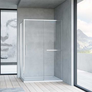 Душевой уголок Vincea (Винчея) Slim Soft VSR-1SS8015CL, 1500х800 мм (габариты площадки) хром, стекло прозрачное