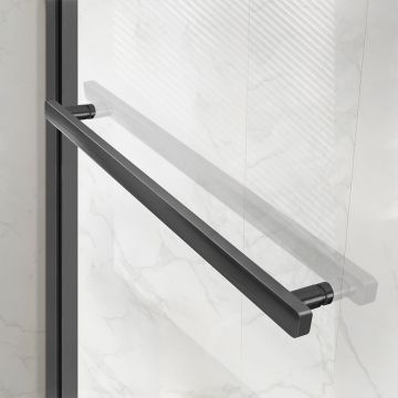 Душевой уголок Vincea Slim Soft VSR-1SS9015CLGM, 1500х900 мм (габариты площадки) вороненая сталь, стекло прозрачное