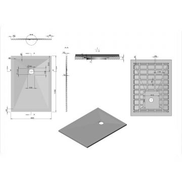 Поддон для душа из искусственного камня Vincea (Винчея) VST-4SR8011A, 1100х800х25, антрацит