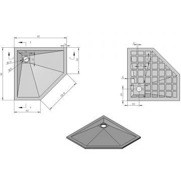 Поддон для душа из искусственного камня Vincea (Винчея) VST-4SP9090C, 900х900х25, бежевый