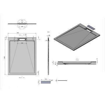 Поддон для душа из искусственного камня Vincea (Винчея) VST-4SRL9012C, 900х1200х25, бежевый