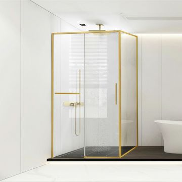 Душевой уголок Vincea (Винчея) Slim Soft VSR-1SS9013CLG, 1300х900 мм, брашированное золото, стекло прозрачное