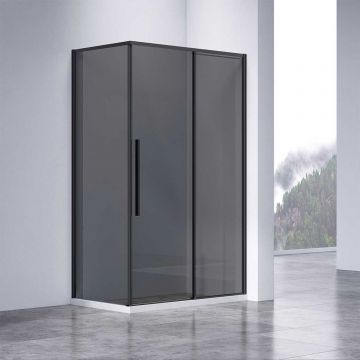 Душевой уголок Vincea Slim-N VSR-4SN8014CGB, 1400х800 мм, черный, стекло тонированное