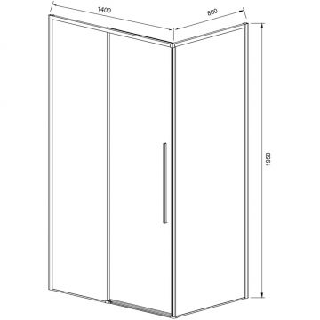Душевой уголок Vincea Slim-N VSR-4SN8014CGB, 1400х800 мм, черный, стекло тонированное