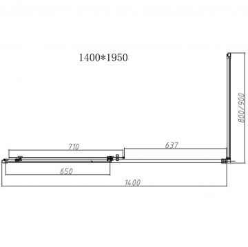 Душевой уголок Vincea Slim-N VSR-4SN8014CGB, 1400х800 мм, черный, стекло тонированное