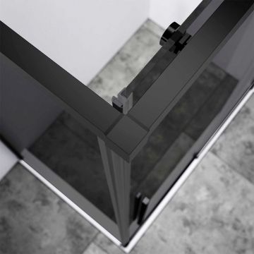 Душевой уголок Vincea Slim-N VSR-4SN8014CGB, 1400х800 мм, черный, стекло тонированное