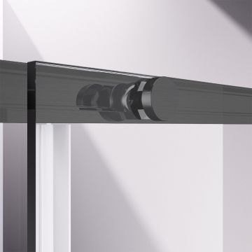 Душевой уголок Vincea Slim-N VSR-4SN9011CLGM, 1100х900 мм, вороненая сталь, стекло прозрачное