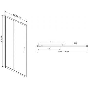 Душевая дверь Vincea Garda VDS-1G130CLB, 1300, черный, стекло прозрачное