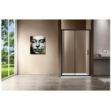 Душевая дверь Vincea Garda VDS-1G130CLB, 1300, черный, стекло прозрачное