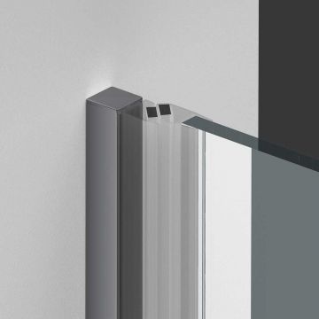 Душевая дверь Vincea Alpha, 900 мм, вороненая сталь, стекло прозрачное VDP-3AL900CLGM