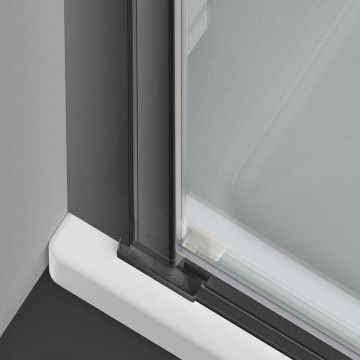 Душевая дверь Vincea Alpha, 900 мм, вороненая сталь, стекло прозрачное VDP-3AL900CLGM