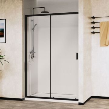 Душевая дверь Vincea City, 1500 мм,  черный, стекло прозрачное VDS-5CT150CLB