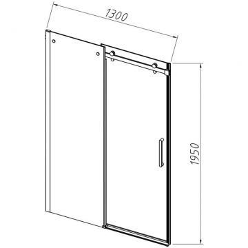 Душевая дверь Vincea (Винчея) Como-N, 1300 мм, черный, стекло прозрачное VDS-4CN130CLB