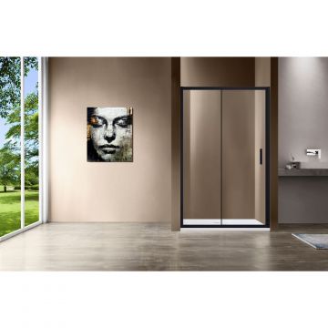 Душевая дверь Vincea Garda, 1250 мм,  черный, стекло прозрачное VDS-1G125CLB
