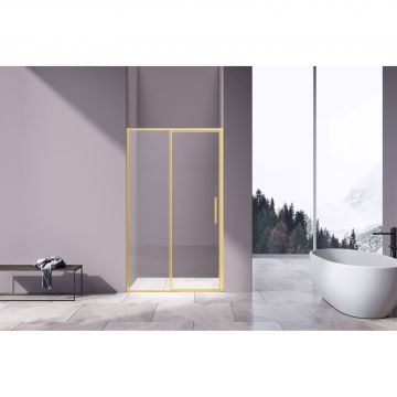Душевая дверь Vincea Slim 8 мм, брашированное золото, стекло прозрачное VDP-4SL120CLG