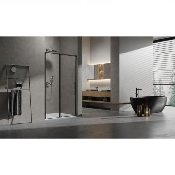 Душевая дверь Vincea Slim, 1300 мм,  черный, стекло прозрачное VDS-6SL130CLB