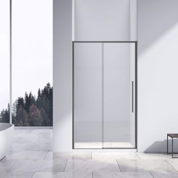 Душевая дверь Vincea Slim-N, 1300 мм,  вороненая сталь, стекло прозрачное VDS-4SN130CLGM
